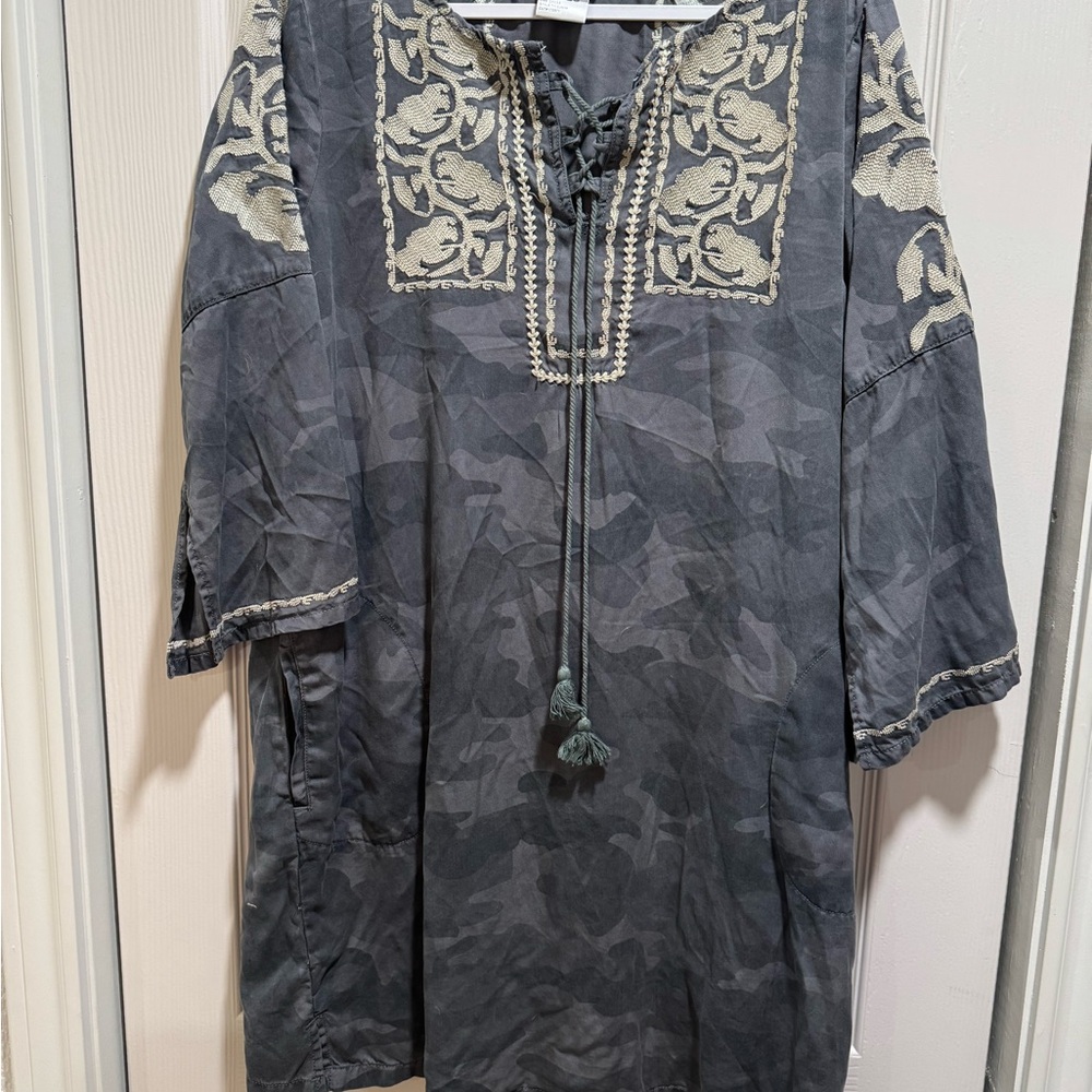 Women’s Gray Embroidered Dress